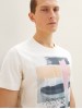 Чоловічі футболки Tom Tailor з принтом: бежевий відтінок.