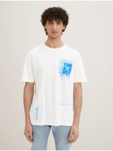 футболка, принт, білий, 100% бавовна, Tom Tailor, 1035583 12906