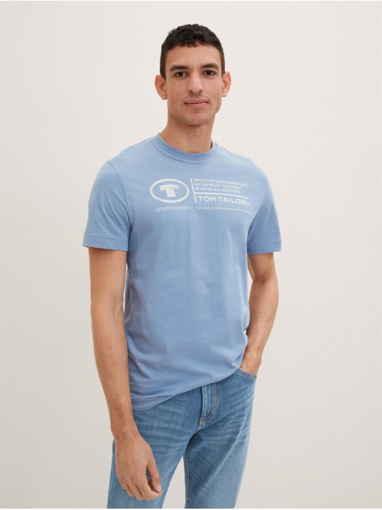 Чоловічі футболки Tom Tailor з блакитним принтом