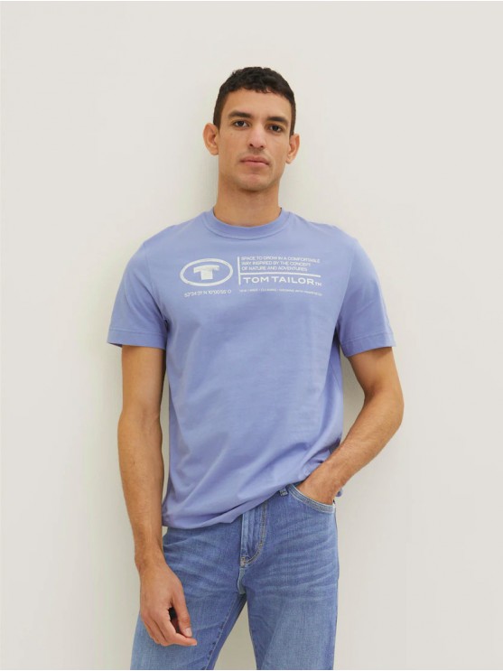 Чоловічі футболки Tom Tailor з блакитним принтом