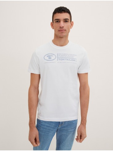 Tom Tailor, t-shirts with print, white, 100% cotton, 1035611 20000.