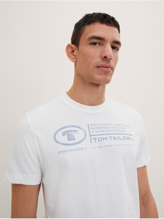 Чоловічі білі футболки з принтом від Tom Tailor