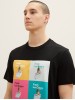 Tom Tailor Black Printed T-Shirt for Men