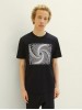 Stylish Men's Black Printed T-Shirt by Tom Tailor