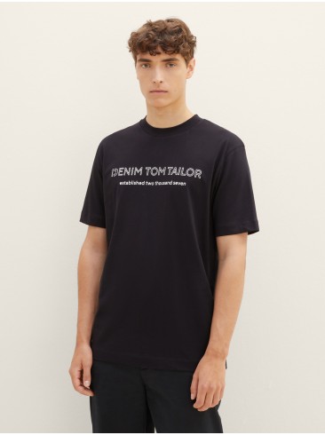 футболки, принт, чорні, бавовна, Tom Tailor, 1037683 29999