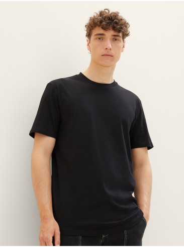 black, t-shirts, cotton, Tom Tailor, 1038633 29999