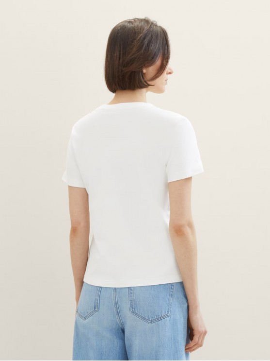 Біла футболка Tom Tailor для жінок - базова модель