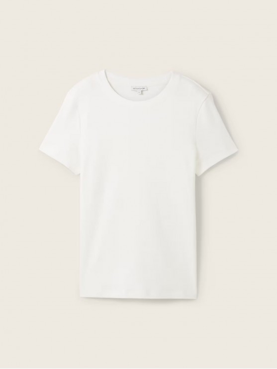 Tom Tailor White Basic T-Shirts for Women