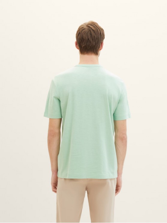 Tom Tailor Green T-Shirt with Logo Print for Men