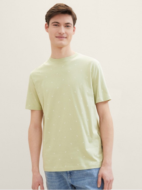 Чоловіча футболка Tom Tailor з принтом на зеленому тлі