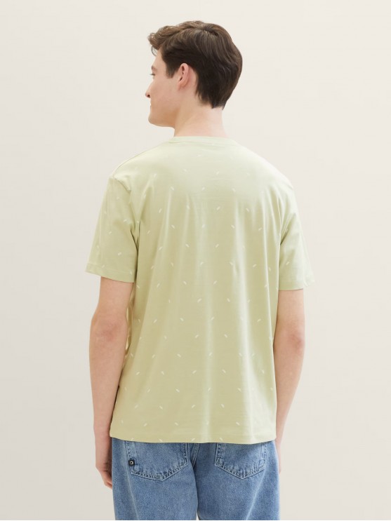 Tom Tailor Green Printed T-Shirt for Men