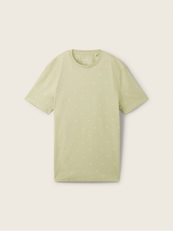 Tom Tailor Green Printed T-Shirt for Men