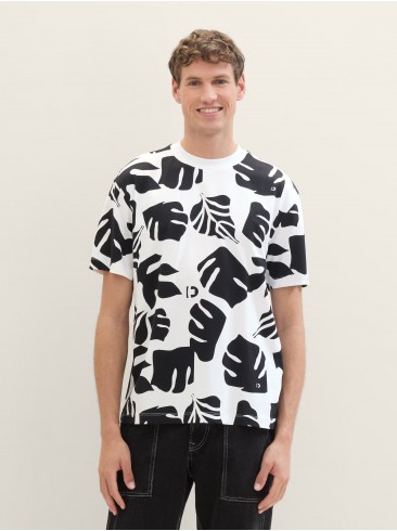 Tom Tailor, t-shirts, print, white, German brand, 1040861 34825.