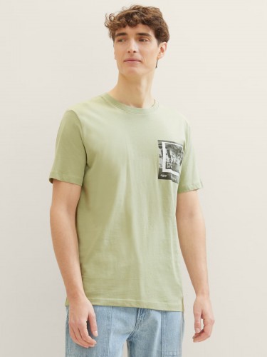 футболки з принтом, зелені, Tom Tailor, 1040863 32246, Бангладеш, Німеччина