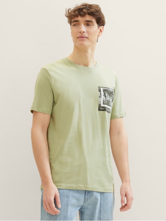 Мужская футболка Tom Tailor с зеленым принтом