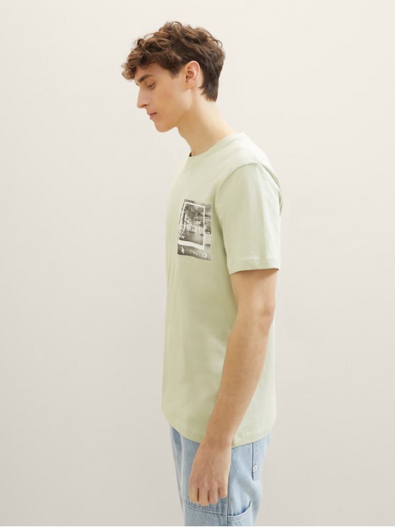 Чоловіча футболка з принтом від Tom Tailor - зелена