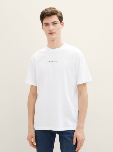 Tom Tailor, t-shirts, logo print, white, 1040880 20000