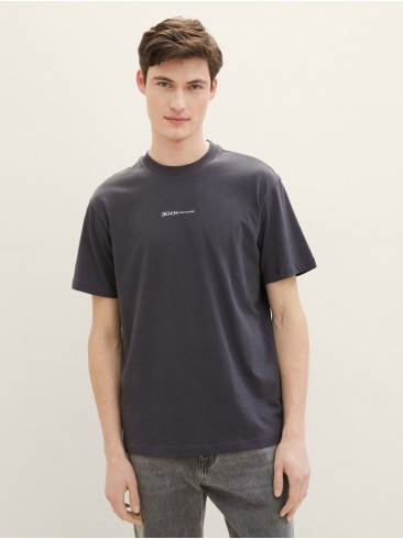 Tom Tailor, logo print, grey, t-shirts, 1040880 29476