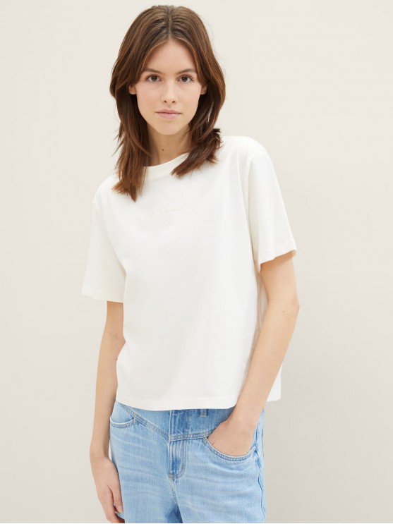 Біла футболка Tom Tailor для жінок