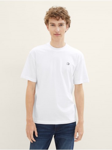 Tom Tailor Logo Print T-shirt in White - 1041180 20000