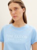 Stylish Tom Tailor Light Blue Printed T-Shirt for Women
