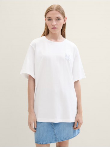 Tom Tailor White Oversized T-shirt 1041406 20000