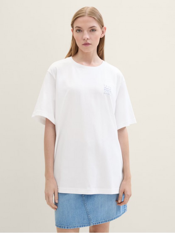 Tom Tailor Oversized White T-shirts for Women