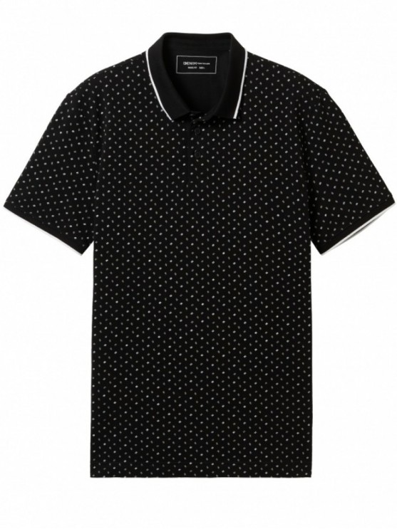Чоловіча футболка Tom Tailor поло, чорного кольору