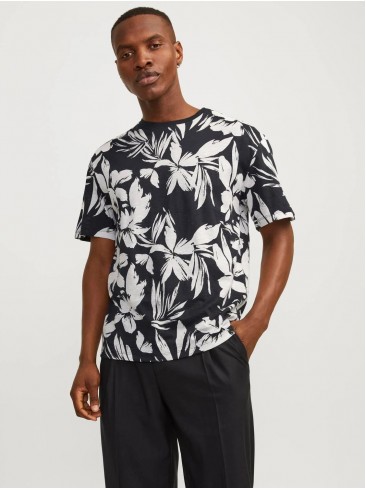 floral print, black, Jack Jones, t-shirts