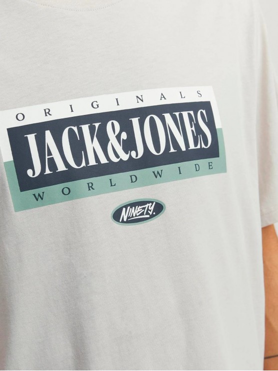 Чоловічі футболки Jack Jones з бежевим лого принтом