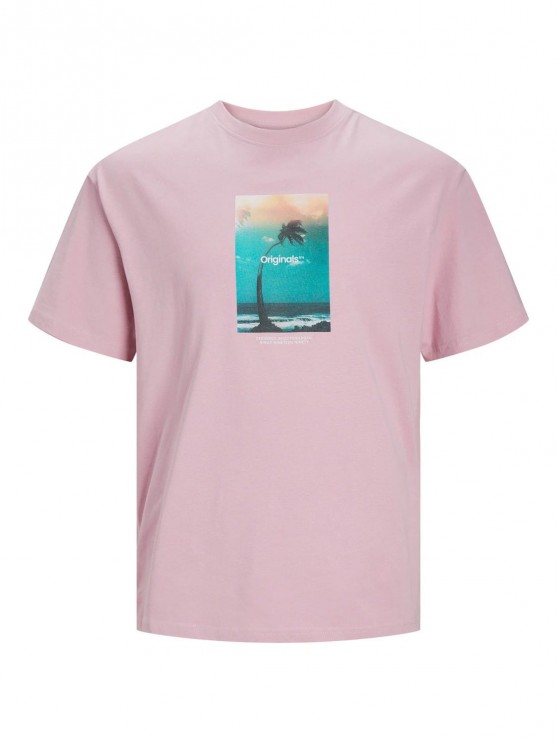 Чоловічі футболки з рожевим принтом від Jack Jones