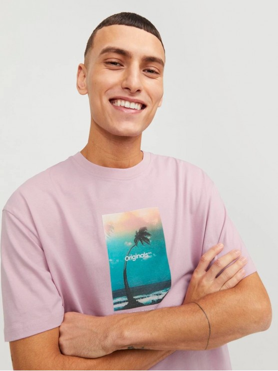 Shop Stylish Pink Print T-shirts for Men by Jack Jones