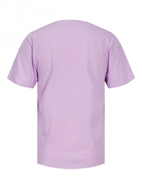 Лиловая футболка с принтом от бренда JJXX для женщин