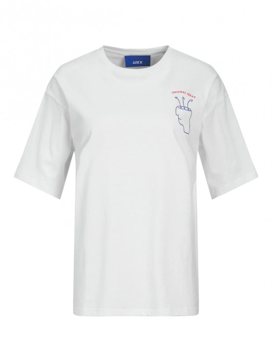 JJXX Біла футболка з принтом для жінок