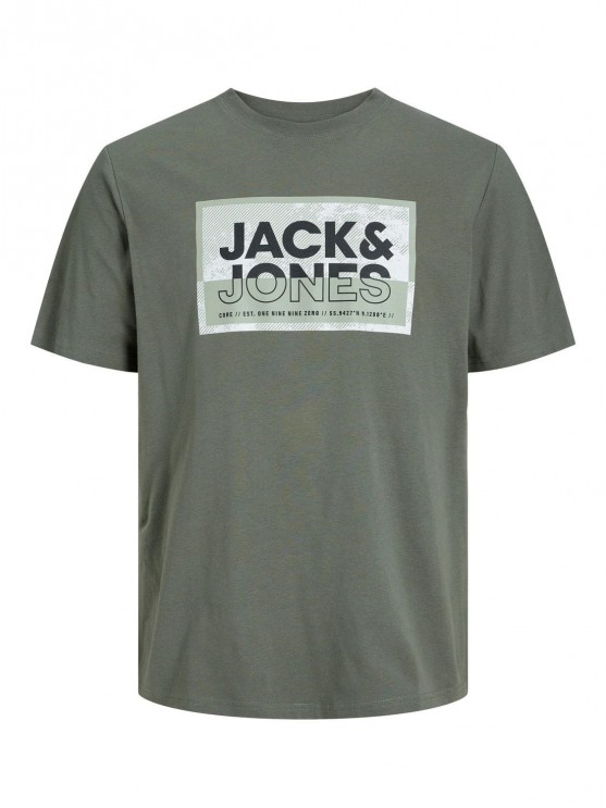 Мужские футболки Jack Jones с зеленым принтом.
