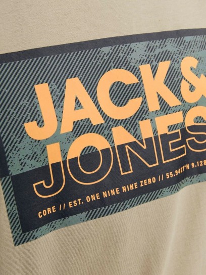 Чоловічі футболки Jack Jones з лого принтом на коричневому фоні