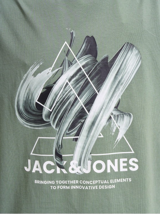 Jack Jones Green Printed T-Shirt for Men