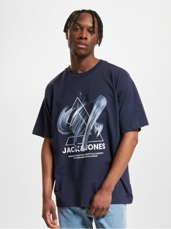 Чоловіча футболка з принтом від Jack Jones: синього кольору