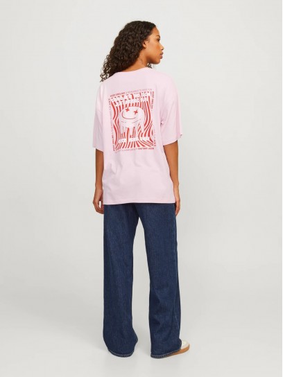 Оверсайз футболка рожевого кольору від JJXX для жінок