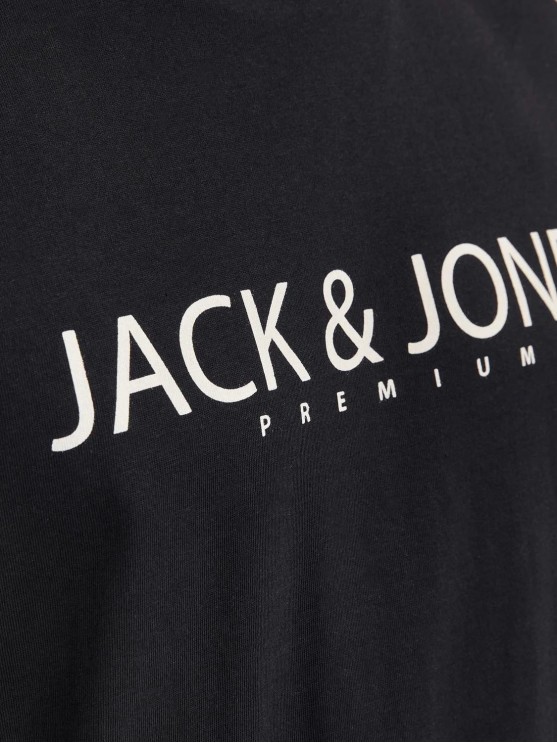 Jack Jones Men's Black T-Shirt with Logo Print
