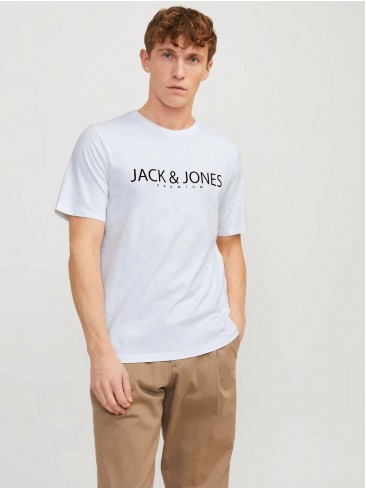 лого принт, біла, Jack Jones, футболки, Данія, 12256971 Bright White