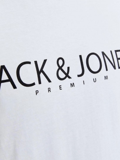 Чоловічі футболки з лого принтом від Jack Jones - білі.