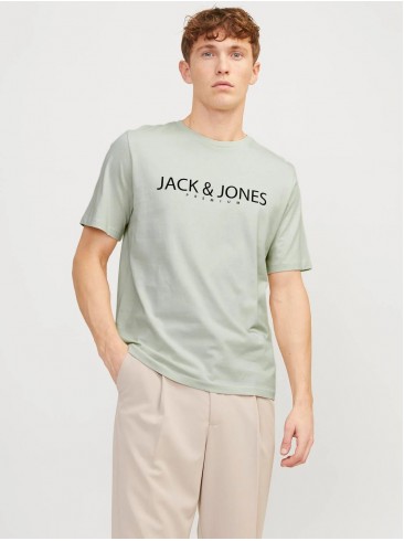 зелений, лого, Jack Jones, футболка, сорочка, 12256971 Green Tint.