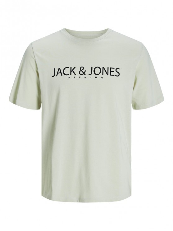 Чоловіча футболка з лого принтом від Jack Jones зеленого кольору