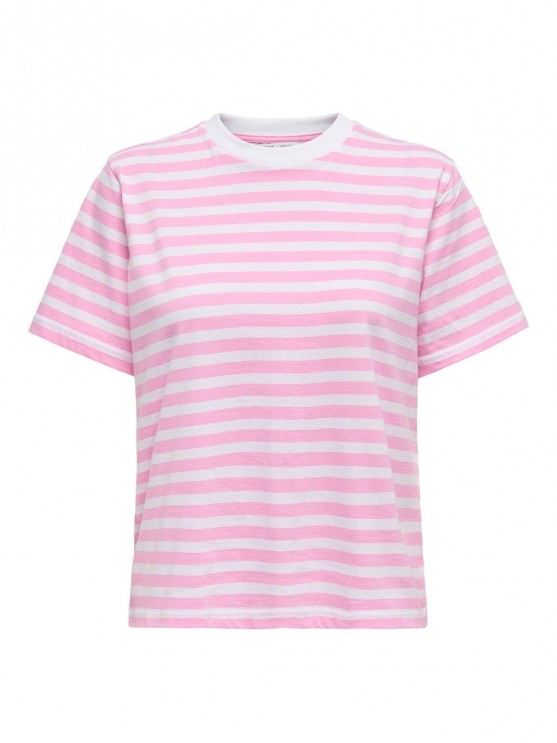 Женская футболка Only в розовых полосках