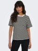 Beige Striped T-Shirt for Women by Only
