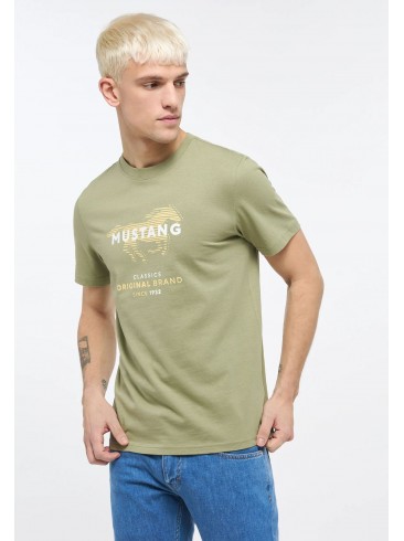 Mustang, t-shirts, print, green, 1013828 6273