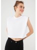 Женская укороченная футболка Mavi Loose Fit белого цвета