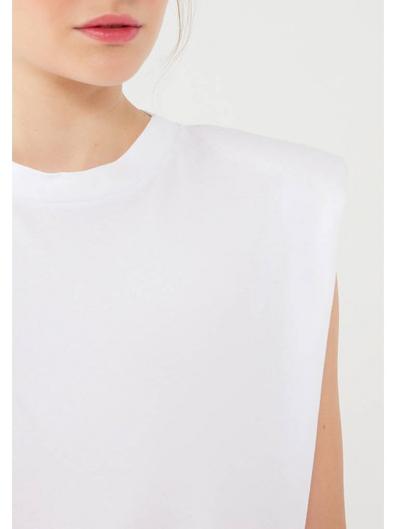 Женская укороченная футболка Mavi Loose Fit белого цвета