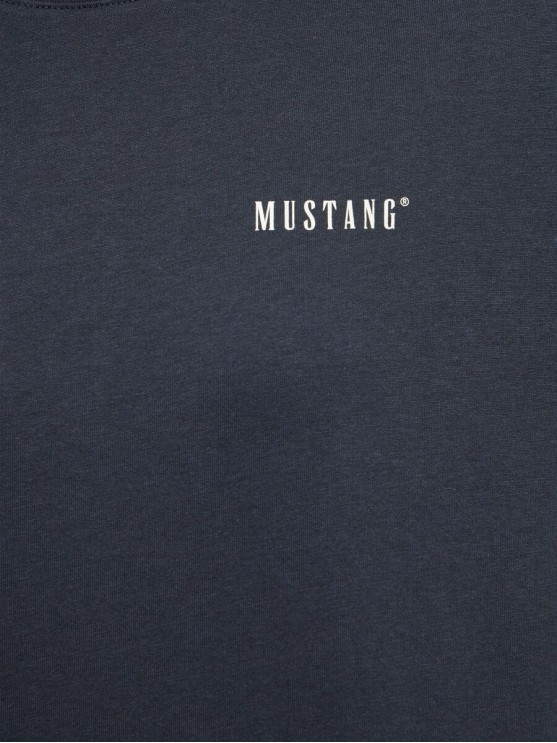 Mustang Women's Blue Logo Print T-Shirt